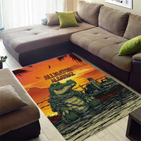 Alligator Alcatraz Area Rug Gator Island Prison Retro Sunset - Wonder Print Shop