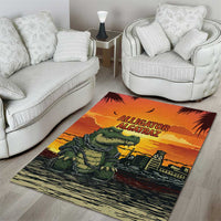 Alligator Alcatraz Area Rug Gator Island Prison Retro Sunset - Wonder Print Shop