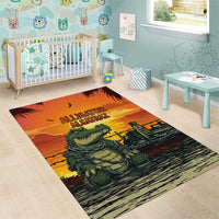Alligator Alcatraz Area Rug Gator Island Prison Retro Sunset - Wonder Print Shop