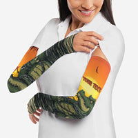 Personalized Alligator Alcatraz Arm Sleeves Gator Island Prison Retro Sunset - Wonder Print Shop