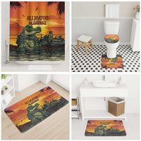 Alligator Alcatraz Bathroom Set Gator Island Prison Retro Sunset - Wonder Print Shop
