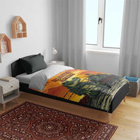 Alligator Alcatraz Bedding Set Gator Island Prison Retro Sunset - Wonder Print Shop