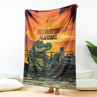 Alligator Alcatraz Blanket Gator Island Prison Retro Sunset - Wonder Print Shop