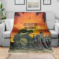 Alligator Alcatraz Blanket Gator Island Prison Retro Sunset - Wonder Print Shop
