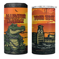 Personalized Alligator Alcatraz 4 in 1 Can Cooler Tumbler Gator Island Prison Retro Sunset - Wonder Print Shop