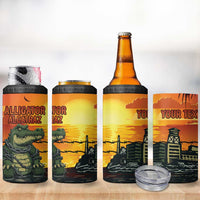 Personalized Alligator Alcatraz 4 in 1 Can Cooler Tumbler Gator Island Prison Retro Sunset - Wonder Print Shop