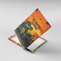 Alligator Alcatraz Canvas Wall Art Gator Island Prison Retro Sunset - Wonder Print Shop