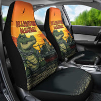 Alligator Alcatraz Car Seat Cover Gator Island Prison Retro Sunset - Wonder Print Shop