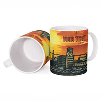 Personalized Alligator Alcatraz Ceramic Mug Gator Island Prison Retro Sunset - Wonder Print Shop