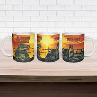 Personalized Alligator Alcatraz Ceramic Mug Gator Island Prison Retro Sunset - Wonder Print Shop