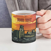 Personalized Alligator Alcatraz Ceramic Mug Gator Island Prison Retro Sunset - Wonder Print Shop