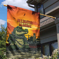 Alligator Alcatraz Garden Flag Gator Island Prison Retro Sunset - Wonder Print Shop