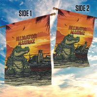 Alligator Alcatraz Garden Flag Gator Island Prison Retro Sunset - Wonder Print Shop