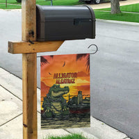 Alligator Alcatraz Garden Flag Gator Island Prison Retro Sunset - Wonder Print Shop