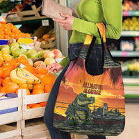 Alligator Alcatraz Grocery Bag Gator Island Prison Retro Sunset - Wonder Print Shop