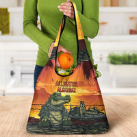 Alligator Alcatraz Grocery Bag Gator Island Prison Retro Sunset - Wonder Print Shop