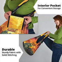 Alligator Alcatraz Grocery Bag Gator Island Prison Retro Sunset - Wonder Print Shop