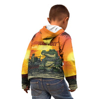 Personalized Alligator Alcatraz Kid Hoodie Gator Island Prison Retro Sunset - Wonder Print Shop