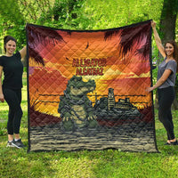 Alligator Alcatraz Quilt Gator Island Prison Retro Sunset - Wonder Print Shop