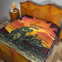 Alligator Alcatraz Quilt Gator Island Prison Retro Sunset - Wonder Print Shop