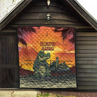 Alligator Alcatraz Quilt Gator Island Prison Retro Sunset - Wonder Print Shop
