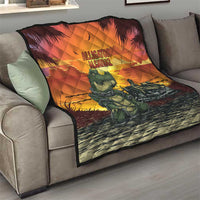 Alligator Alcatraz Quilt Gator Island Prison Retro Sunset - Wonder Print Shop