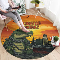 Alligator Alcatraz Round Carpet Gator Island Prison Retro Sunset - Wonder Print Shop
