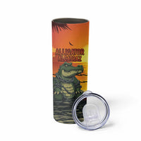 Personalized Alligator Alcatraz Skinny Tumbler Gator Island Prison Retro Sunset - Wonder Print Shop