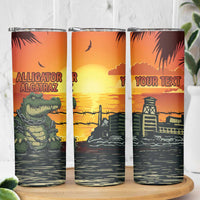 Personalized Alligator Alcatraz Skinny Tumbler Gator Island Prison Retro Sunset - Wonder Print Shop