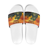 Alligator Alcatraz Slide Sandals Gator Island Prison Retro Sunset - Wonder Print Shop