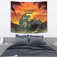 Alligator Alcatraz Tapestry Gator Island Prison Retro Sunset - Wonder Print Shop