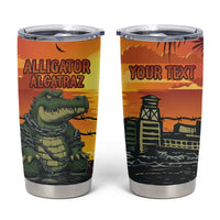 Personalized Alligator Alcatraz Tumbler Cup Gator Island Prison Retro Sunset - Wonder Print Shop