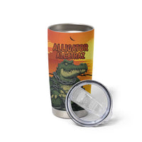 Personalized Alligator Alcatraz Tumbler Cup Gator Island Prison Retro Sunset - Wonder Print Shop