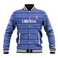 Custom Liberia Football Baseball Jacket Women Blue Jersey - Wonder Print Shop