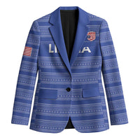 Custom Liberia Football Blazer Women Blue Jersey - Wonder Print Shop