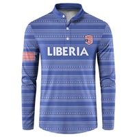 Custom Liberia Football Button Sweatshirt Women Blue Jersey - Wonder Print Shop