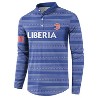 Custom Liberia Football Button Sweatshirt Women Blue Jersey - Wonder Print Shop