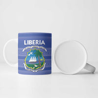Custom Liberia Football Ceramic Mug Women Blue Jersey - Wonder Print Shop