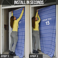 Custom Liberia Football Door Cover Women Blue Jersey - Wonder Print Shop