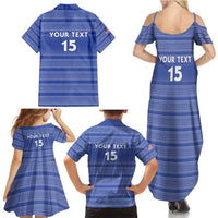 Custom Liberia Football Family Matching Summer Maxi Dress and Hawaiian Shirt Women Blue Jersey - Wonder Print Shop