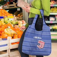 Liberia Football Grocery Bag Women Blue Jersey - Wonder Print Shop
