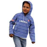Custom Liberia Football Kid Hoodie Women Blue Jersey - Wonder Print Shop