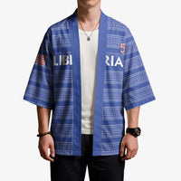 Custom Liberia Football Kimono Women Blue Jersey - Wonder Print Shop