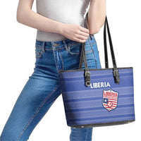 Liberia Football Leather Tote Bag Women Blue Jersey - Wonder Print Shop
