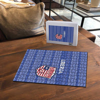 Liberia Football Puzzle Women Blue Jersey - Wonder Print Shop