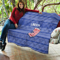 Liberia Football Quilt Women Blue Jersey - Wonder Print Shop