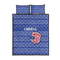 Liberia Football Quilt Bed Set Women Blue Jersey - Wonder Print Shop