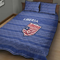 Liberia Football Quilt Bed Set Women Blue Jersey - Wonder Print Shop