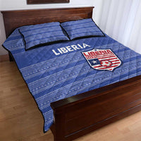 Liberia Football Quilt Bed Set Women Blue Jersey - Wonder Print Shop