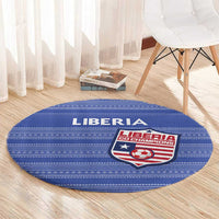 Liberia Football Round Carpet Women Blue Jersey - Wonder Print Shop